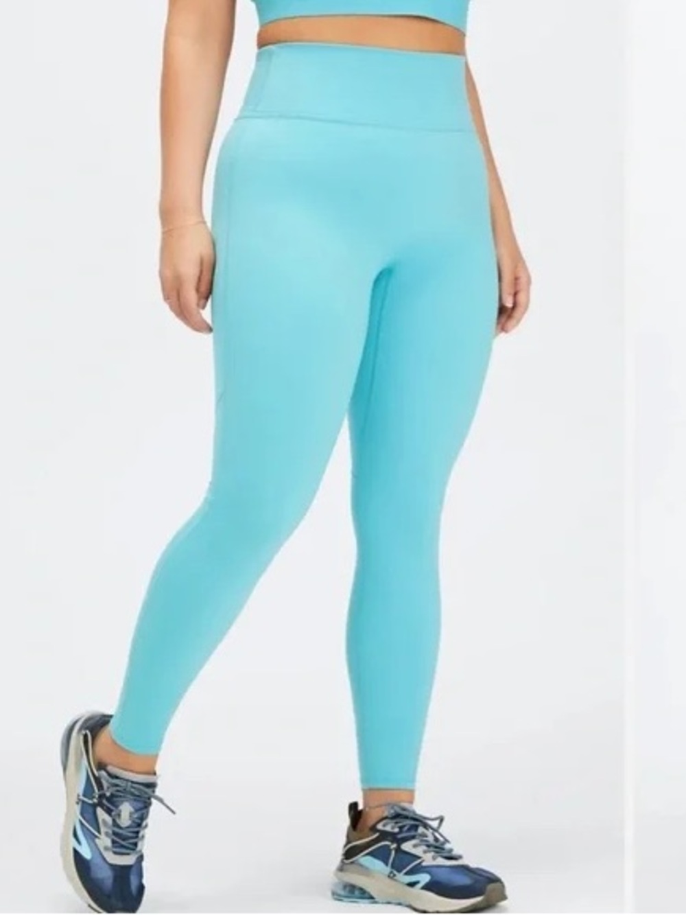 Fabletics Motion365 Leggings Aqua Blue High Rise Athletic Yoga Activewear